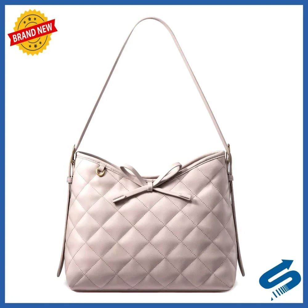 Soft Leather Quilted Hobo Crossbody Bag Adjustable Shoulder Strap